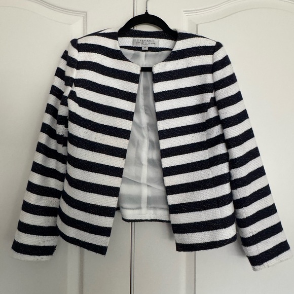 Tahari Jackets & Blazers - Tahari Striped Navy and White Women's Jacket